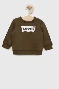 Детская хлопковая толстовка Levi's, зеленый