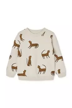 Детская хлопковая толстовка Liewood, бежевый