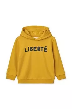 Детская хлопковая толстовка Liewood, желтый