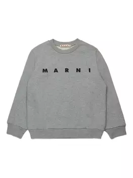 Детская хлопковая толстовка Marni Kids, серый