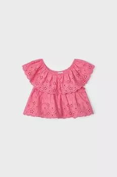 Детская хлопковая толстовка Mayoral, розовый