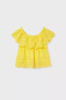 Детская хлопковая толстовка Mayoral, желтый