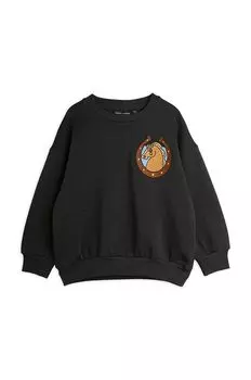 Детская хлопковая толстовка Mini Rodini, черный