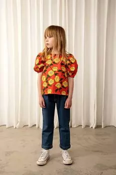 Детская хлопковая толстовка Mini Rodini, оранжевый