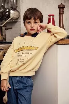 Детская хлопковая толстовка Mini Rodini, желтый