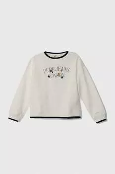 Детская хлопковая толстовка Pepe Jeans, белый
