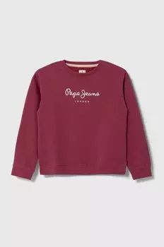 Детская хлопковая толстовка Pepe Jeans, бордовый