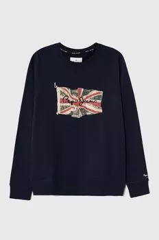 Детская хлопковая толстовка Pepe Jeans, темно-синий