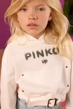 Детская хлопковая толстовка Pinko, белый