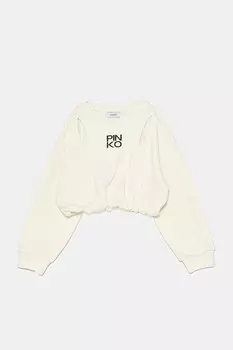 Детская хлопковая толстовка Pinko, бежевый