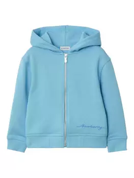 Детская хлопковая толстовка с капюшоном Burberry Burberry Kids, синий