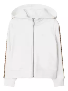 Детская хлопковая толстовка с капюшоном Burberry Burberry Kids, белый