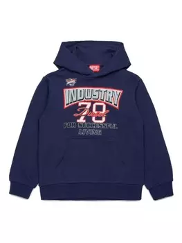 Детская хлопковая толстовка с капюшоном и надписью Diesel Kids, синий