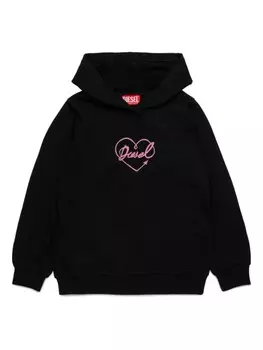 Детская хлопковая толстовка с логотипом Diesel Kids, черный
