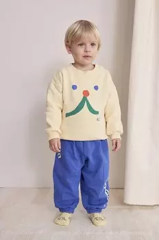 Детская хлопковая толстовка с забавным лицом Bobo Choses, желтый