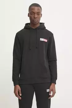 Детская хлопковая толстовка Tommy Jeans, черный