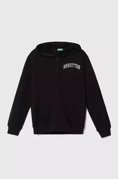 Детская хлопковая толстовка United Colors of Benetton, черный