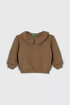 Детская хлопковая толстовка United Colors of Benetton, бежевый