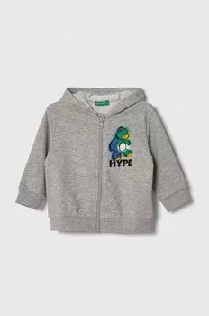 Детская хлопковая толстовка United Colors of Benetton, серый
