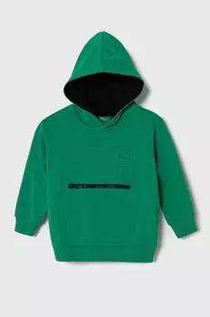 Детская хлопковая толстовка United Colors of Benetton, зеленый