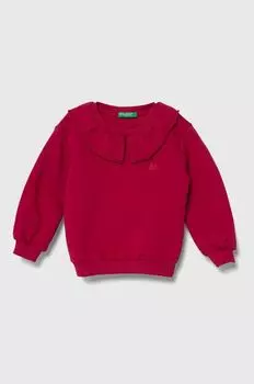 Детская хлопковая толстовка United Colors of Benetton, розовый