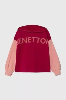 Детская хлопковая толстовка United Colors of Benetton, розовый