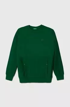Детская хлопковая толстовка United Colors of Benetton, зеленый
