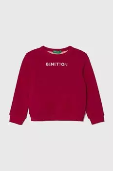 Детская хлопковая толстовка United Colors of Benetton, фиолетовый