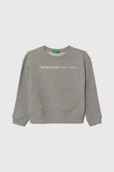 Детская хлопковая толстовка United Colors of Benetton, серый