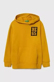 Детская хлопковая толстовка United Colors of Benetton, желтый