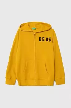 Детская хлопковая толстовка United Colors of Benetton, желтый