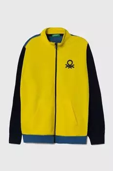 Детская хлопковая толстовка United Colors of Benetton, желтый