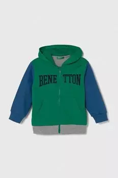 Детская хлопковая толстовка United Colors of Benetton, зеленый