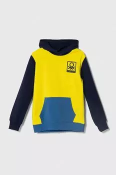 Детская хлопковая толстовка United Colors of Benetton, желтый