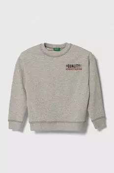Детская хлопковая толстовка United Colors of Benetton, серый