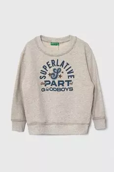 Детская хлопковая толстовка United Colors of Benetton, серый