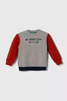 Детская хлопковая толстовка United Colors of Benetton, серый