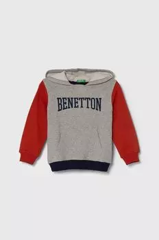 Детская хлопковая толстовка United Colors of Benetton, серый