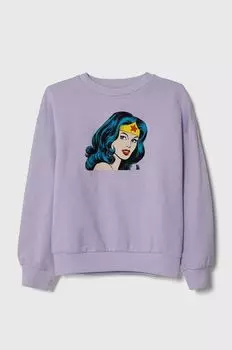 Детская хлопковая толстовка United Colors of Benetton, фиолетовый