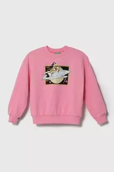 Детская хлопковая толстовка United Colors of Benetton, розовый