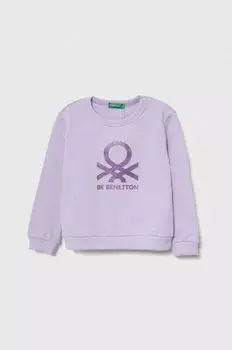 Детская хлопковая толстовка United Colors of Benetton, фиолетовый