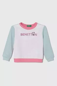Детская хлопковая толстовка United Colors of Benetton, розовый