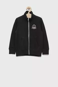 Детская хлопковая толстовка United Colors of Benetton, черный