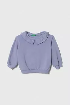 Детская хлопковая толстовка United Colors of Benetton, фиолетовый