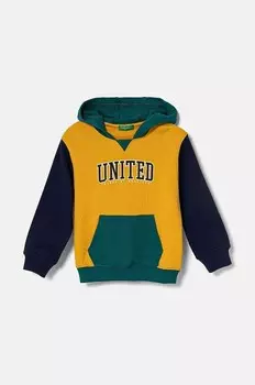 Детская хлопковая толстовка United Colors of Benetton, желтый