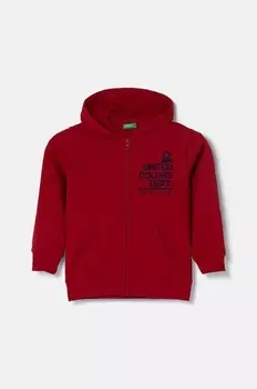 Детская хлопковая толстовка United Colors of Benetton, бордовый