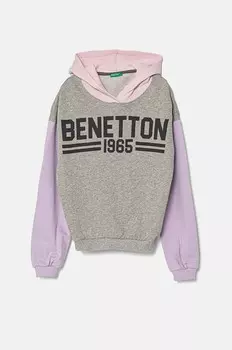 Детская хлопковая толстовка United Colors of Benetton, серый