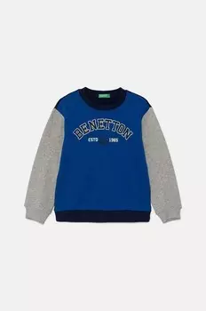 Детская хлопковая толстовка United Colors of Benetton, синий