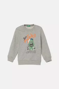 Детская хлопковая толстовка United Colors of Benetton, серый