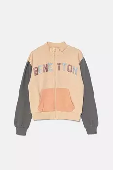 Детская хлопковая толстовка United Colors of Benetton, бежевый